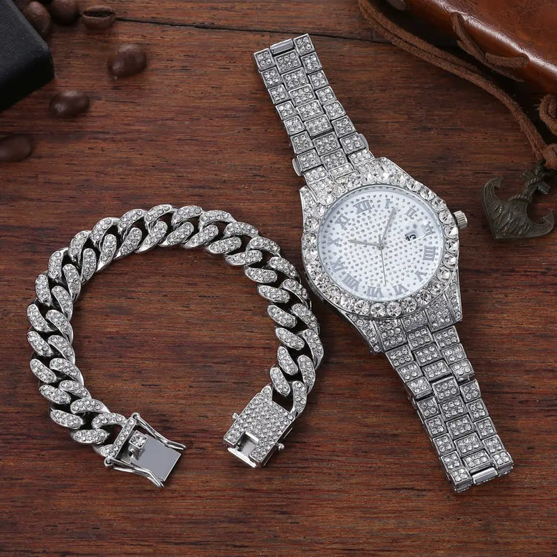 Relógio Feminino de Luxo com Detalhes em Diamante