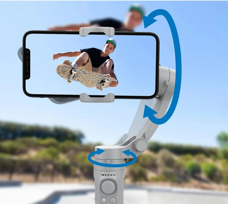 Estabilizador Gimbal de 3 Eixos HQ3 para Smartphone Dobrável Portátil
